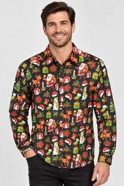 Tunevuse Christmas Holiday Long Sleeve Button Up Shirt Mens Size Medium New Red